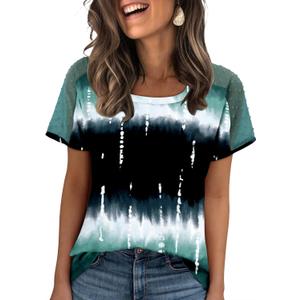 Magritta Women Mesh Sleeves Casual T-Shirts Summer Fashion See Through Blouses Tee  (S)