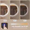 Bathroom Smart Mirrors with Three Color LED Lights,20x20 Bath Round Mirror,Backlit + Front Lit Temperature Brightness Settings-Wall Mounted Lighted Bathroom Vanity Mirror