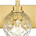 Bathroom Light Fixtures Over Mirror, 3-Light Brushed Gold Vanity Light with Clear Hammered Glass Globe Shade, Modern Sconces Wall Lighting Bedroom Hallway, VL200-BG-3