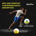 Running Sports Insoles Plantar Fasciitis - Welnove Athletic Inserts Arch Support for Flat Feet - Shock Absorption Insoles Foot Pain Fatigue Relief, Enhance Performance, Fit Most Shoes, Men Women (S)