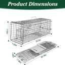 Humane Animal Trap, 23.3"x7.2"x7.7" Foldable Live Cage Traps for Kitten Rabbits Racoons Beavers Groundhogs and Other Live Animals, Easy to Catch and Release, Work for Indoor Outdoor