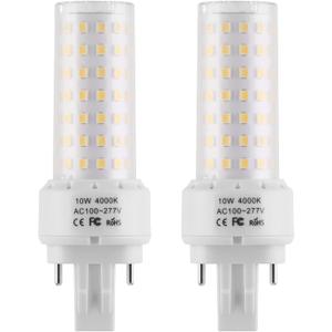 GX23-2 Base LED Light Bulb Plug and Play,4000K Neutral White 2Pin LED PL Bulb, 13W 18W CFL Equivalent, Ballast Compatible (Neutral White, 10W 2pcs)