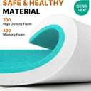 GAIALOOP Memory Foam Glamping Roll Up Futon Mattress, Japanese Floor Bed Camping Mattress Sleeping Mat for Indoor and Outdoor