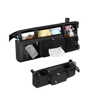 Double Stroller Organizer Compabitle for BOB Duallie and Baby Jogger City Mini GT2 with Cooler Bags, Compabitle for Baby Jogger Parent Console Double Stroller Organizer