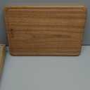 Solid Teak Wood Cutting Board One Piece Non Glued Large Thick Crack Resistant Wooden Chopping Board with DeepJuice Grooves Built in Handles for Kitchen Meat Vegetable 16.9x11.8 IN