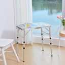 Yriuat Folding Camping Table 2ft Portable Pinic Table Adjustable Height Small Card Table Aluminum Foldable Lightweight with Carry Handle for Outdoor Indoor Hiking Camp BBQ Beach (Blooming Floral)