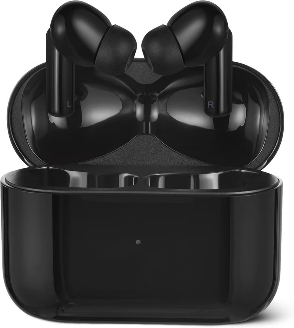 Bluetooth Headphones True Wireless Earbuds IPX4Waterproof, in-Ear w/Mic,Charging Case, Black