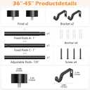 OLV Black Curtain Rod, 1 Inch Adjustable Modern Curtain Rods for Windows 30 to 41 Inch, Decorative Heavy Duty Window Treatment Rods with End Cap Finials, Telescopic Splicing Drapery Pole, Easy Install