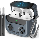 Inesore for Airpods 4 Case with Lock,Compatible with Airpods 4 with Active Noise Cancellation Cases,Classic Cool Funny Game Console Air pods4 Case Cover for Men Boy with Cleaner Kit(Black)