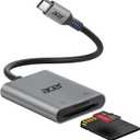 Acer SD Card Reader USB C, Dual Slots Type C to Memory Card Reader, Aluminum Micro SD Card Camera Adapter for MicroSD, SDHC, SDXC, Compatible with iPhone16/15, MacBook, iPad Pro, Android, Laptop (Grey)
