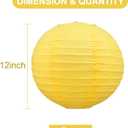 BEISHIDA 12-Inch Yellow Round Paper Lanterns Decorative Hanging Asia Chinese Japanese Paper Lanterns Lamp for Birthday Halloween Wedding Baby Bridal Shower Fall Home Decor Party Decoration（6 Packs）