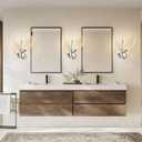 Wall Sconces, Silver Bathroom Sconces Wall Lighting with Clear Acrylic Leaf, Modern Sconces Wall Decor Wall Light fixtures for Bathroom Mirror Living Room Hallway Bedroom Stairs (1pcs,Silver)