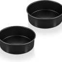 P&P CHEF Non-stick Cake Pan Set of 2,6 Inch Round Baking Cake Pans Tins for Tier Smash Cakes, Non-Toxic & Solid, Stainless Steel Core & Leak-Proof, 2Pcs
