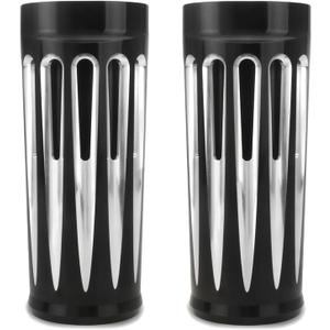 49mm Fork Slider Boots Cover for Harley Touring, FLHR, FLHX, Ultra Limited Low, CVO Street Glide, Bagger (Black, +2'' Deep style)