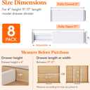 Lifewit 8 Pack 4" High Drawer Dividers 28-43.5cm/11-17" Adjustable Drawer Organizer for Clothes/Utensils, Expandable Drawer Separator in Dresser/Kitchen/Bedroom/Office Organization & Storage White