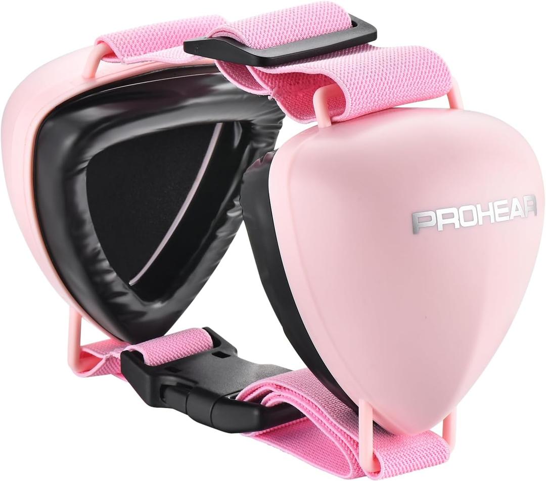 PROHEAR Ungrade GEL Pads Dog Ear Muffs Hearing Protection for Dogs, NRR 28dB for Thunder, Hunting, Tourism,Medium - Pink