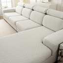 Couch Cushion Covers for Sectional Sofa, Stretch Sectional Couch Covers L Shape, Sofa Cushion Cover Washable, Soft Seat Slipcovers for Pets(Cushion Cover,Light Grey)