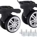 1 Pair Luggage Suitcase Wheels, Trunk Wheels, Luggage Wheel Spare Part Universal Wheel Replacement Luggage Suitcase Wheels for Luggage Suitcase Trolley, Mute Double Row Wheels