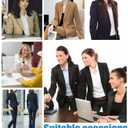 Women Suits 2 Piece Set Slim Fit Suiting Lady Formal Khaki Jacket Outfit Business Office One Button Blazer Pant for Work-S