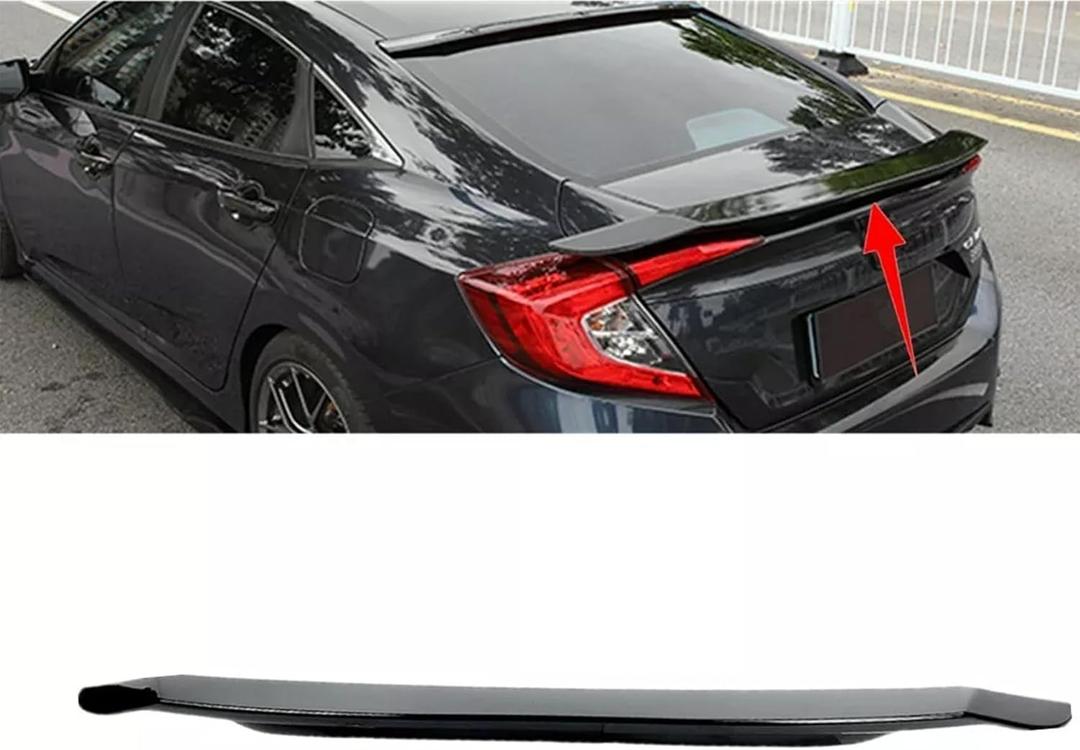 MUTUSAISI Gloss Black Rear Lip Spoiler Wing Compatible with Honda Civic SI/LX/EX/DX/Sport/Touring/Sedan 2016 2017 2018 2019 2020 2021 Accessories