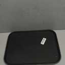 Rectangular Plastic Serving Trays,Fast Food Serving Cafeteria Trays,16"X12",Set of 1 (Black)