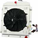 ALLOYWORKS Aluminum Radiator + Fan Shroud + Relay Kit for 1947-1954 52 Chevy Truck 3100/3600/3800/3900 Pickup(3 Row, Downflow Radiators)