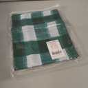 NICETOWN Swag Curtains for Living Room, Christmas Decor Rod Pocket Short Window Covering for Kitchen, Room Darkening Small Curtains for Bedroom (Green & White, 1 Pair, 36" x 36")