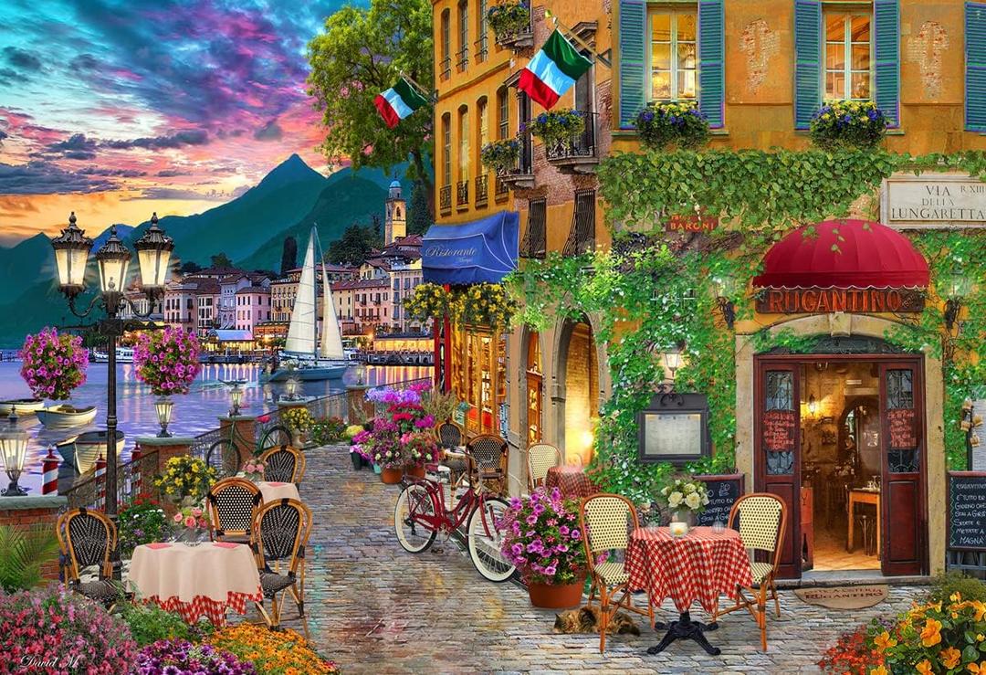 Vermont Christmas Company Inviting Italy Jigsaw Puzzle - 100 Piece Italy Puzzles for Adults & Families - 19" x 13" Jigsaw Puzzle of Italy with Large Fully Interlocking & Randomly Shaped Pieces