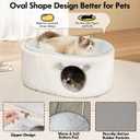 Zoratoo Cat Bed for Indoor Cats, Fluffy Large Enclosed Cat House Cave Pet Bed Hammock with Removable Washable Cover for Sleeping Cats, Kittens, Small Dog, Oval Hideaway