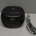 M-Amazup Boombox CD Player Portable Cassette Player with CD MP3 Bluetooth AUX TF/USB AM/FM Radio AC/DC Powered with Remote Control, Headphone Jack, Stereo Sound for Home,Kids,Gift(Black)