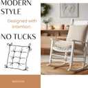 Rocking Chair Cushions Indoor Large Set Modern No Tuft Design, Premium Champagne Cream Colored Fabric, Non-Slip Surface, and Secured Ties Indoor Rocking Chair Cushion