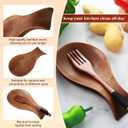 Patelai Acacia Wood Spoon Rest for Stove Top Bamboo Holder for Spatula Rest for Kitchen, Counter Spoon Holder for Countertop, Modern and Rustic for Farmhouse as Dining Table Decoration(Brown)