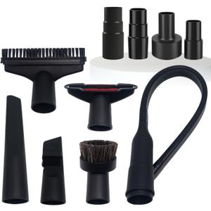 Vacuum Attachments & Brushes for Shop-Vac with Hose Adapter Vacuum Attachments Compatible with Shop-Vac Hose 2-1/2'' & 1-1/4'' - Horse Hair Dust Brush, Upholstery Tool, Crevice Tool and More