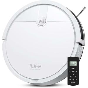 ILIFE V2 Robot Vacuum Cleaner, Tangle-Free Suction, 120 Mins Runtime, Slim, Self-Charging Robotic Vacuum Cleaner, Ideal for Pet Hair and Hard Floors