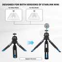 Lightweight Tripod Mount for Starlink Mini, Portable Satellite Mount with 360° Swivel Ball Head, Adjustable Holder for Camping, RV, Travel & Outdoor Activities