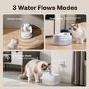 Cat Water Fountain, 3L/101oz Wireless Pet Fountain, Dockstream Automatic Pet Water Dispenser for Cats Dogs Drinking with Replacement Filter, Quiet Pump, Stainless Steel Tray and ABS, White