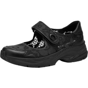 Coach Womens Lace Mary Jane Sneaker (7, Charcoal/Black)