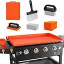 Upgraded Blackstone Griddle Cleaning Kit, with 36 Inch Silicone Griddle Mat, Oil Cup Liner, Heat-Resistant Silicone Spatula Mat with Hanger, Griddle Scraper, Cleaning Brick, Scouring Pads