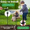 Decorative Garden Fence 17in (H) x50ft (L), Arched Rustproof Metal No Dig Fence for Dogs & Rabbit, Ornamental Animal Barrier for Flower Beds, Border Panels Fencing for Yard & Patio Outdoor Decor