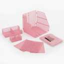 Pink mesh table desk organizer, Office, 9*5 in