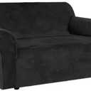 H.VERSAILTEX Stretch Velvet Loveseat Covers for 2 Cushion Couch Covers for Living Room Sofa Covers Slipcovers with Non Slip Straps Bottom, Ultra Thick Comfy Velour (Width 58"-72", Black)