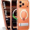 BXYJY for iPhone 17 Pro Max Case Magnetic with Stand, Compatible with MagSafe & Wireless Charging, Military Grade Shockproof, Transparent Slim Thin Hard Men Women Case for iPhone 17 Pro Max, Clear