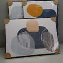 MPLONG Wall Art 3 Pieces Of Framed Decorative Paintings Abstract Simple Orange White Blue And Other Color Blocks Wall Art Canvas Prints Wall Decor Gifts Size 16" x 24" x 3 Panels