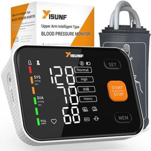 Arm Blood Pressure Monitor, Automatic Digital Blood Pressure Machine for Home Use with Dual User Memory, Adjustable BP Cuff, Unlimited Free Measurement