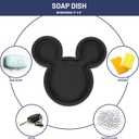 Jay Franco Disney Mickey Mouse Bathroom Organizer Set - 4 Piece Red, Black and White Accessories Includes Resin Soap Dispenser, Soap Dish, Toothbrush Holder and Tumbler - Bathroom Dcor