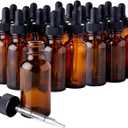 24 Pack Amber Glass Dropper Bottle, 2 oz/60 ml with Dropper, Leak Proof Travel Dispenser Bottle for Essential Oils/Chemistry Laboratory Chemicals/Cologne and Perfume