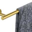 JQK Towel Bar Brushed Gold, 16 Inch 304 Stainless Steel Thicken 0.8mm Towel Rack Bathroom, Towel Holder Wall Mount, Total Length 19 Inch TB110L16-BG