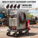 6 Inch Outdoor Heavy Duty Casters Wheels Set of 4, Sturdy Large Rubber Casters with Brake 1800 LBS, Industrial Grade Plate Swivel Castors with Knobby Tread for Dollies, Cart, Machine