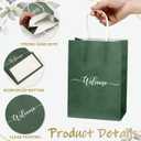 Kolldenn 15 Sets Sage Green Wedding Welcome Bags for Guests, Gift Bags Bulk with Handles and Tissue Paper, Bridal Shower Wedding Favor, Church and Hotel Welcome Gift, 6"x5.9"x3.2"