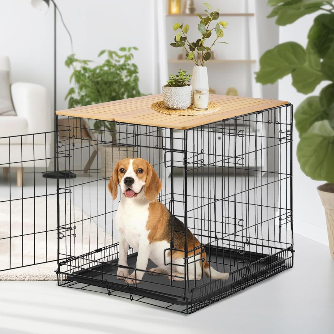 Dog Crate Topper - Crate Topper 24 inch Compatible with 24''(L) * 18''(W) Dog Crate, Table Topper Collapsible Dog Kennel Topper for Decorative Dog Crate